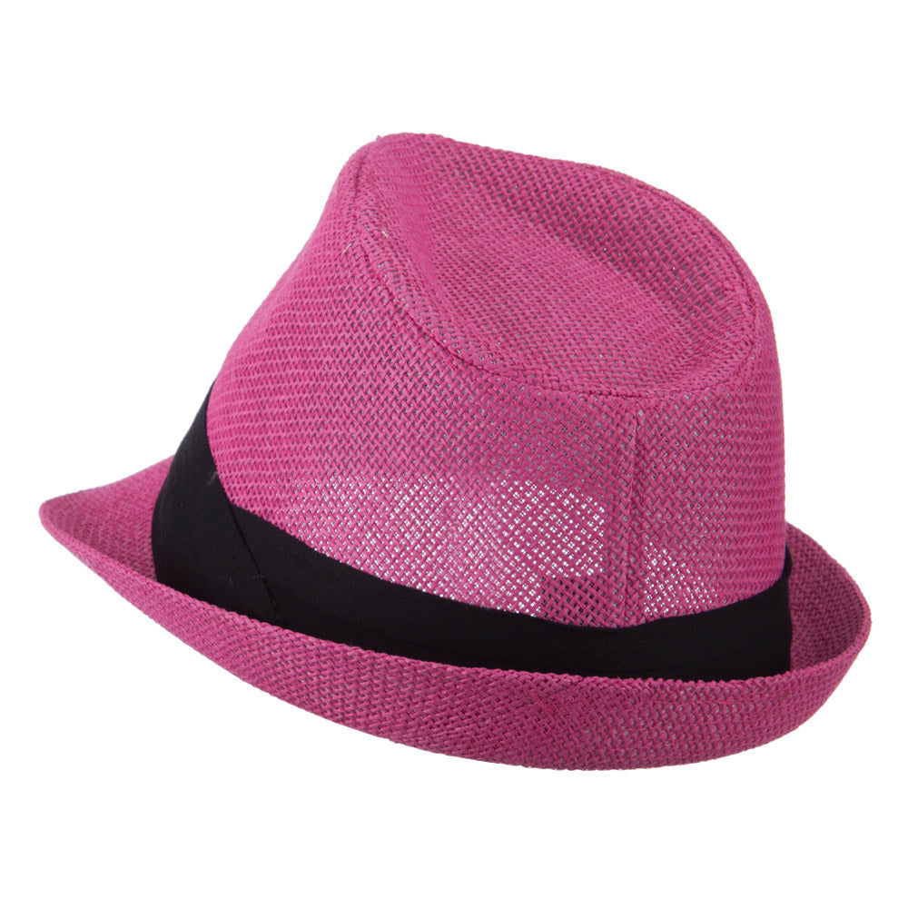 Pleated Hat Band Straw Fedora Hat