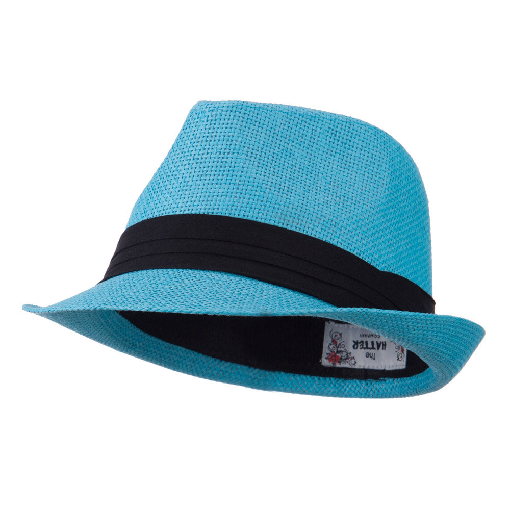 Pleated Hat Band Straw Fedora Hat