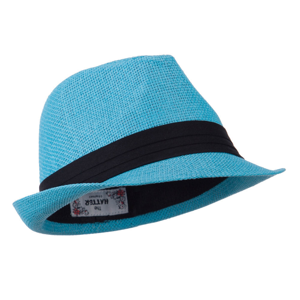 Pleated Hat Band Straw Fedora Hat