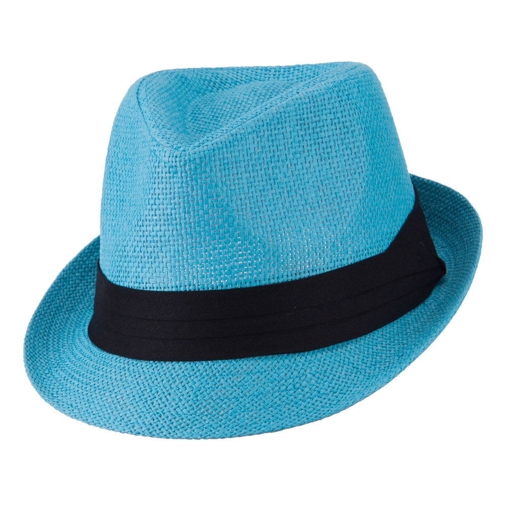 Pleated Hat Band Straw Fedora Hat