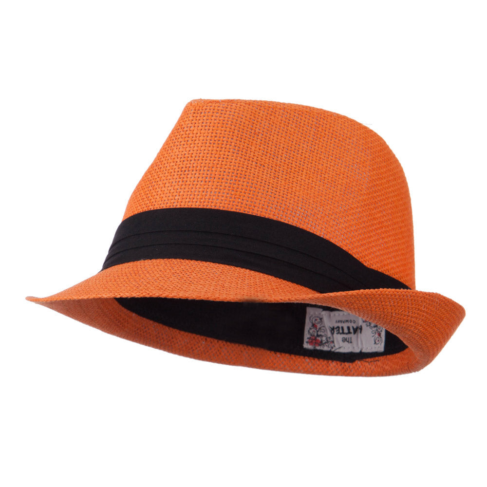 Pleated Hat Band Straw Fedora Hat