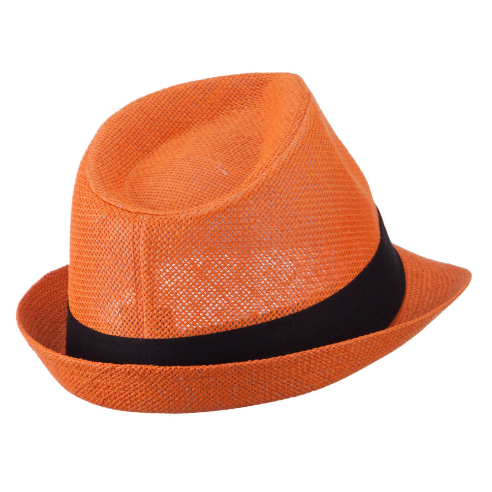Pleated Hat Band Straw Fedora Hat