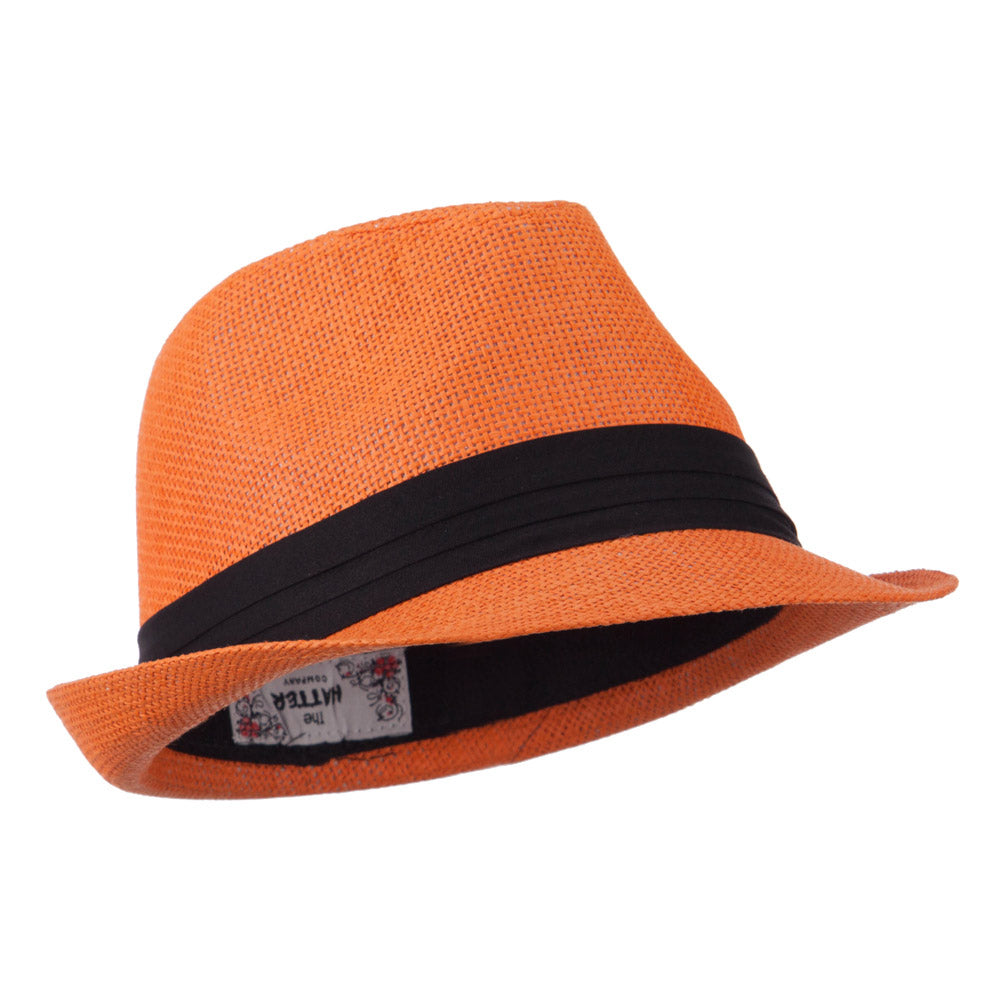 Pleated Hat Band Straw Fedora Hat