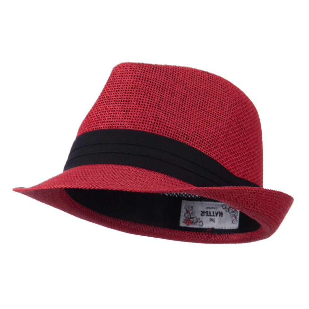 Pleated Hat Band Straw Fedora Hat