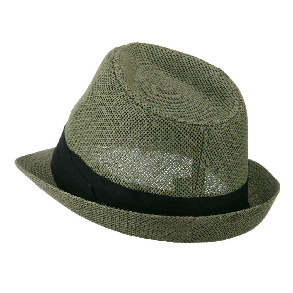 Pleated Hat Band Straw Fedora Hat