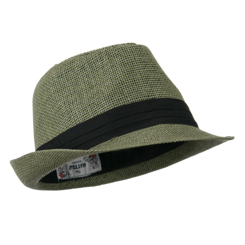 Pleated Hat Band Straw Fedora Hat