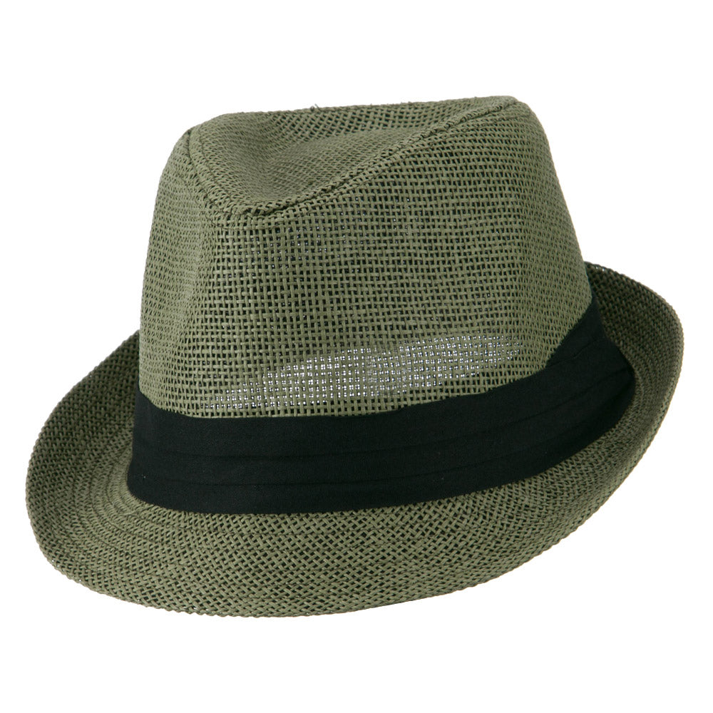 Pleated Hat Band Straw Fedora Hat