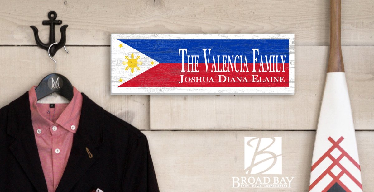 Philippine Flag Sign Family Name Filipino Housewarming or Wedding Gift
