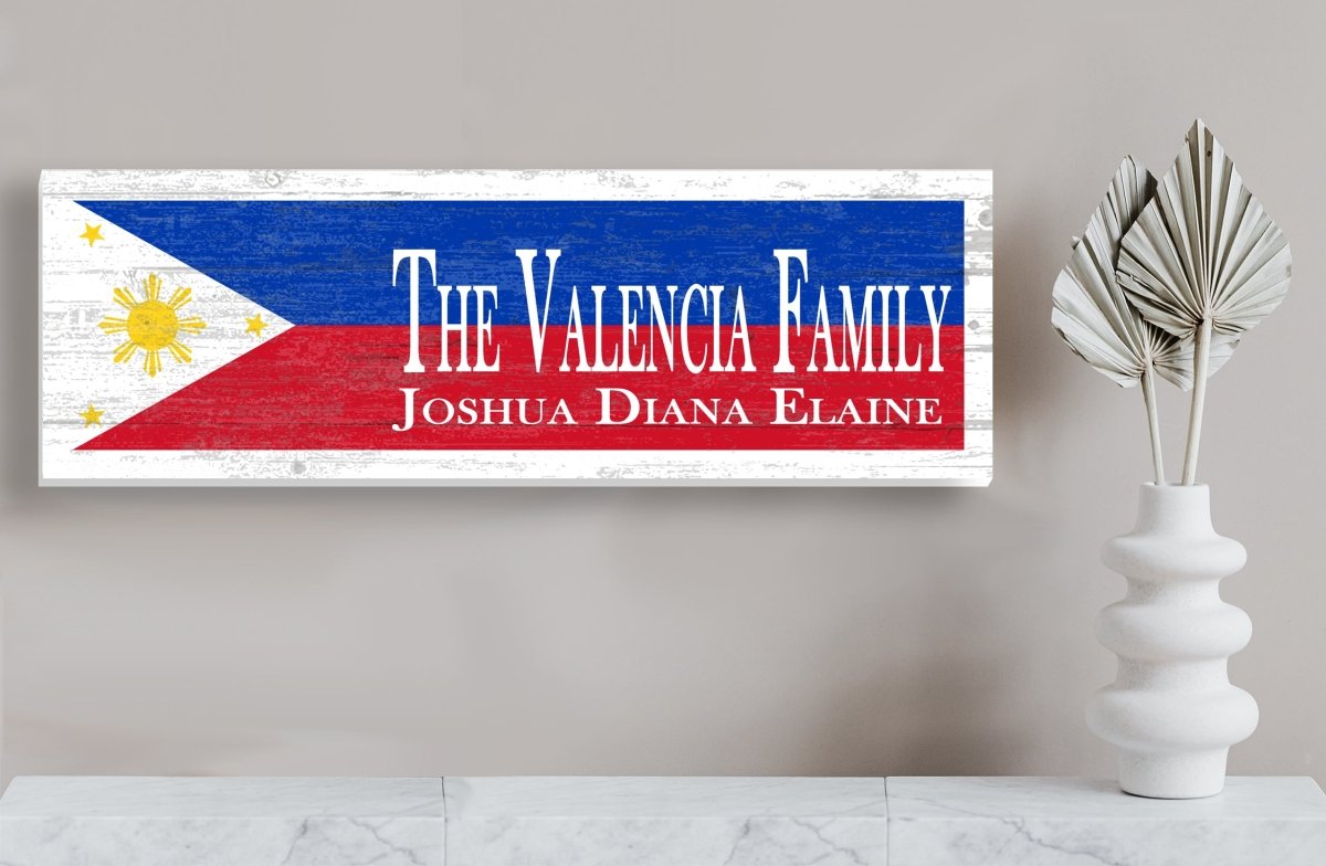 Philippine Flag Sign Family Name Filipino Housewarming or Wedding Gift