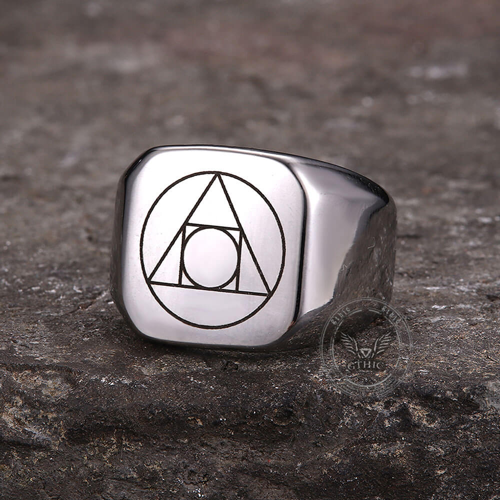 Philosopher Stone Stainless Steel Occultism Ring