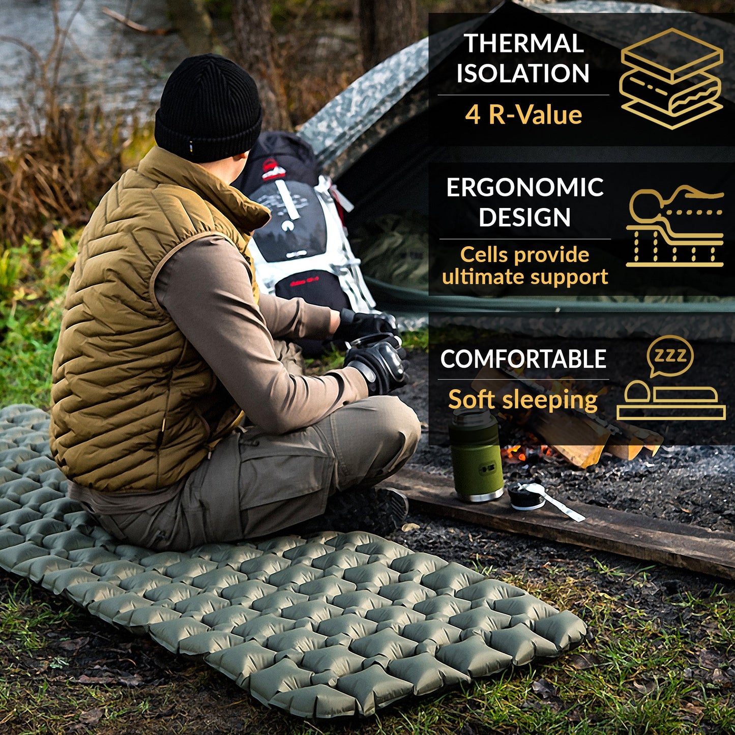 M‑Tac Inflatable Sleeping Pad (78″ × 22″)