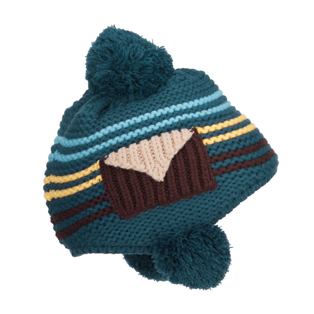 Kid's Striped Pocket Ski Beanie
