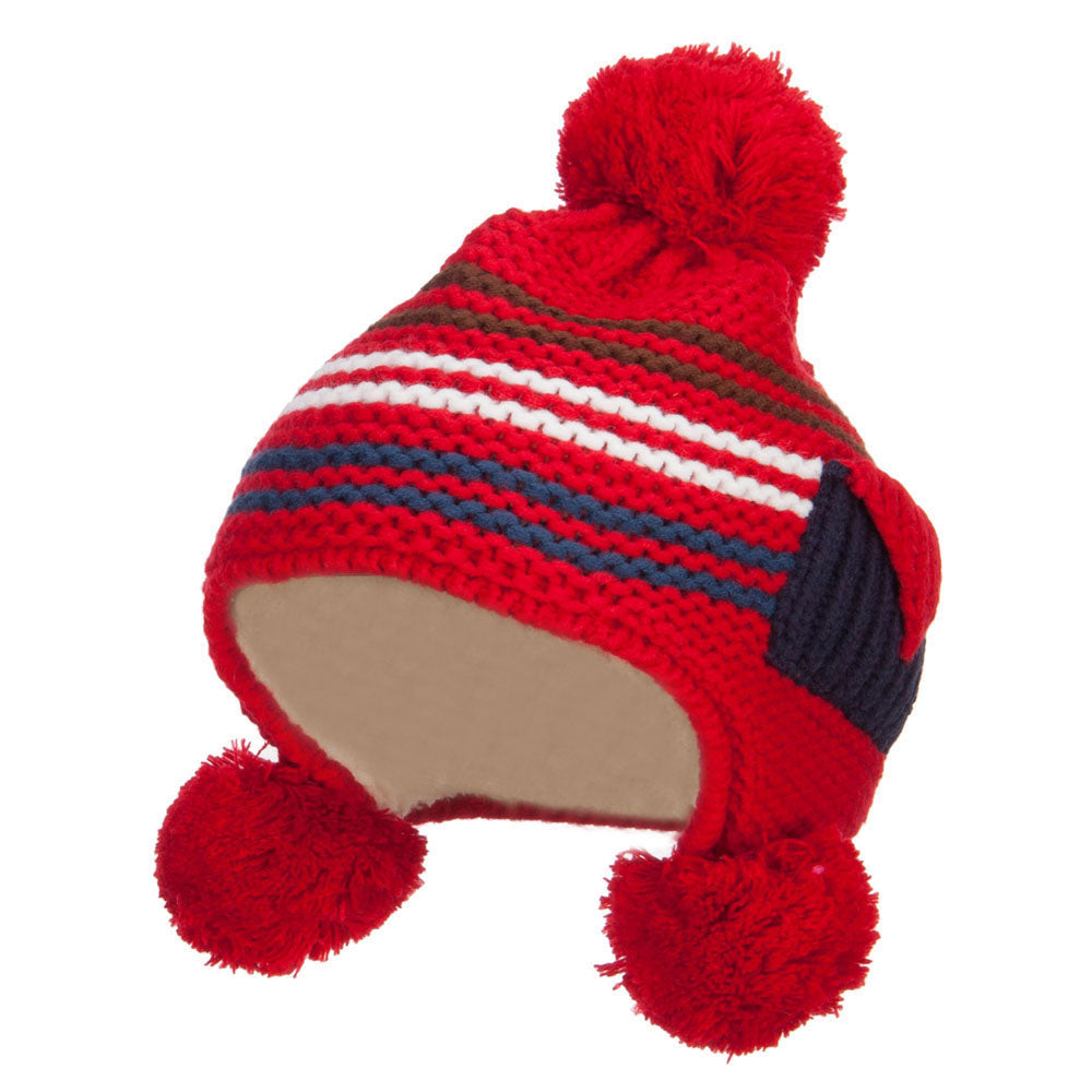 Kid's Striped Pocket Ski Beanie