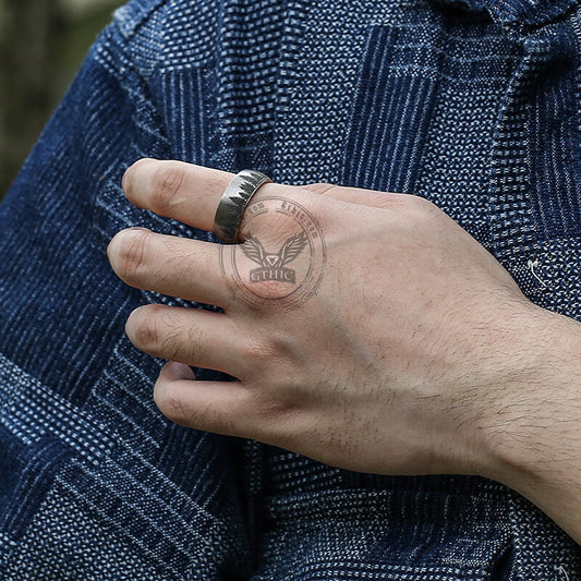 Pine Forest Titanium Wood Ring