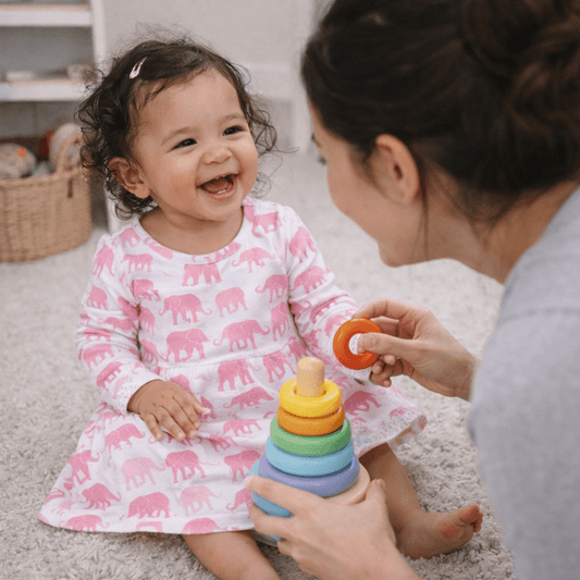 Pink Elephant Swirly Girl Dress