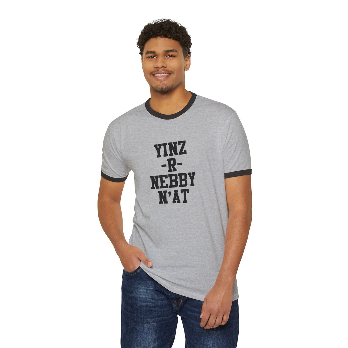 Pittsburgh Ringer T-Shirt - Yinz R Nebby, N'at Classic Fit Cotton Tee