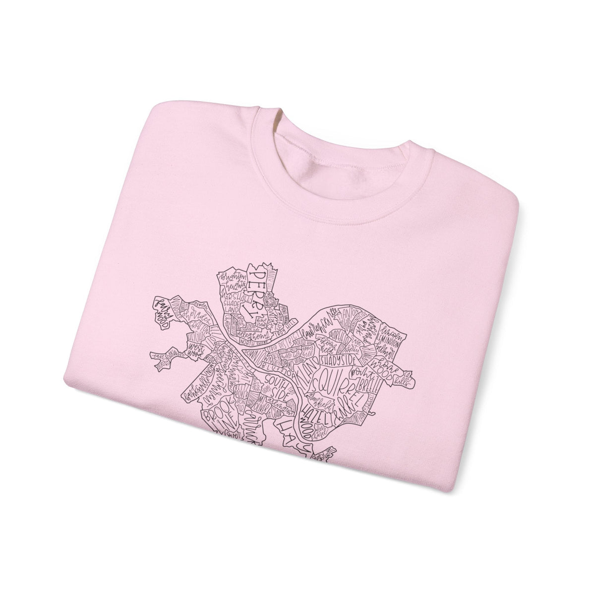 Pittsburgh Topo Word Map Graphic Gildan Heavy Blend™ Crewneck Sweatshirt
