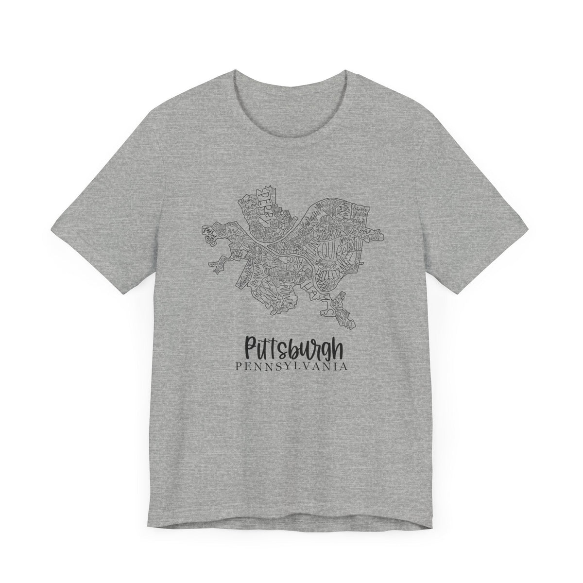 Pittsburgh Topo Word Map Graphic Premium Fit T-shirt