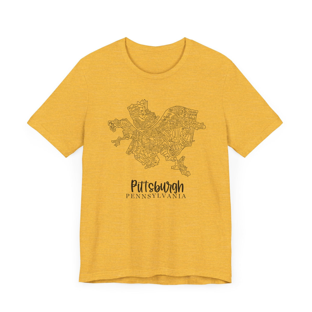 Pittsburgh Topo Word Map Graphic Premium Fit T-shirt