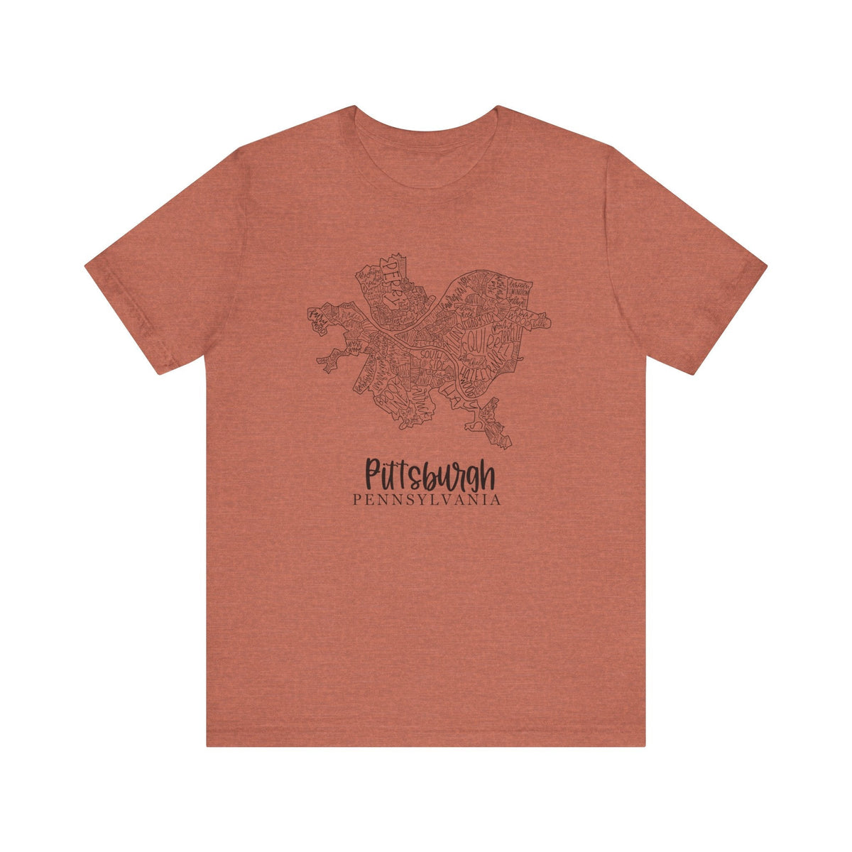 Pittsburgh Topo Word Map Graphic Premium Fit T-shirt