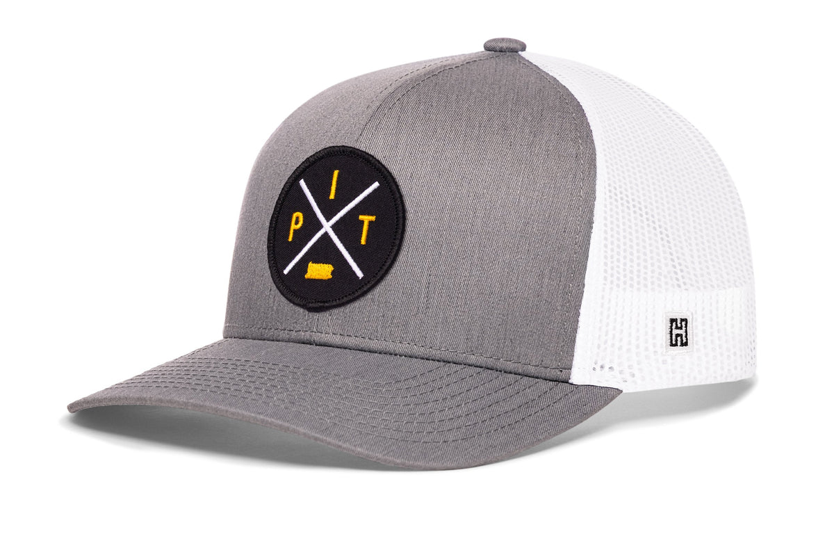 Pittsburgh Trucker Hat  |  Gold-White PIT X Snapback