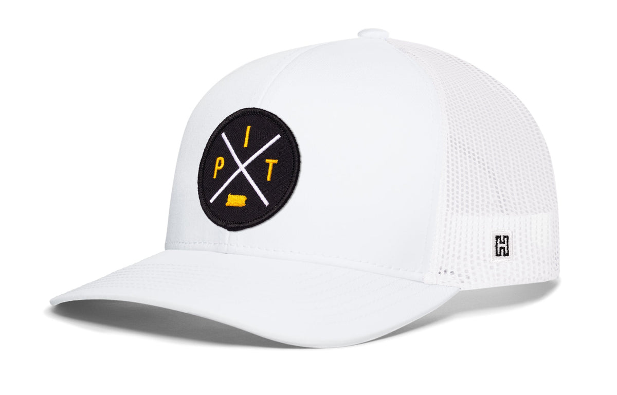 Pittsburgh Trucker Hat  |  Gold-White PIT X Snapback