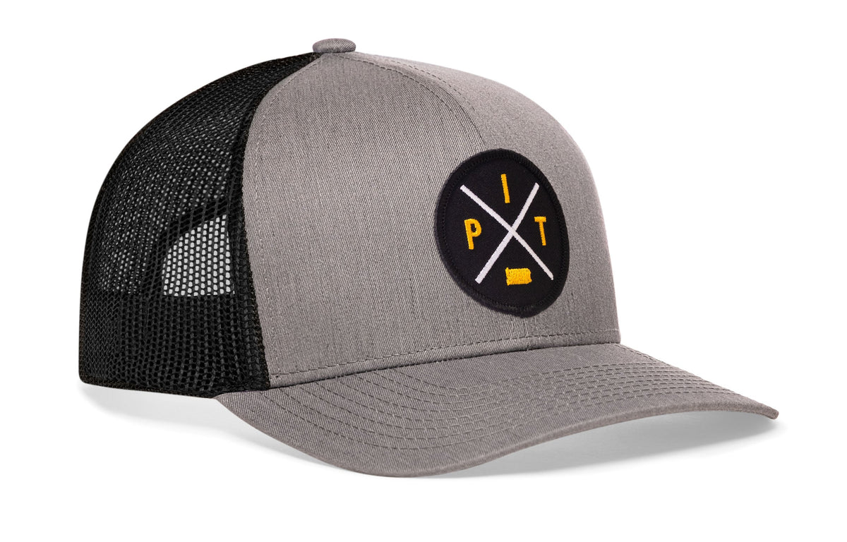 Pittsburgh Trucker Hat  |  Gold-White PIT X Snapback