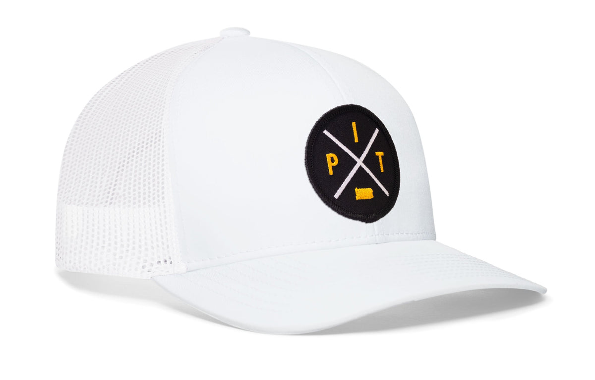 Pittsburgh Trucker Hat  |  Gold-White PIT X Snapback