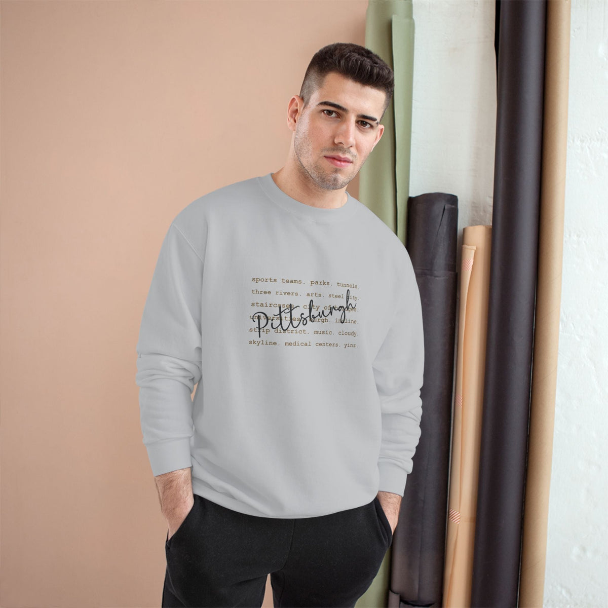 Pittsburgh Typography Word Art Champion S600 Sweatshirt