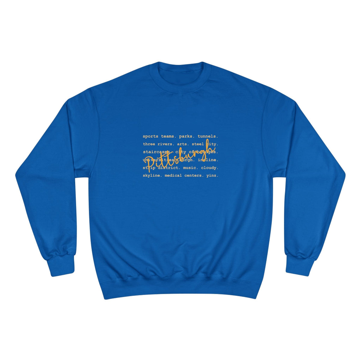 Pittsburgh Typography Word Art Champion S600 Sweatshirt