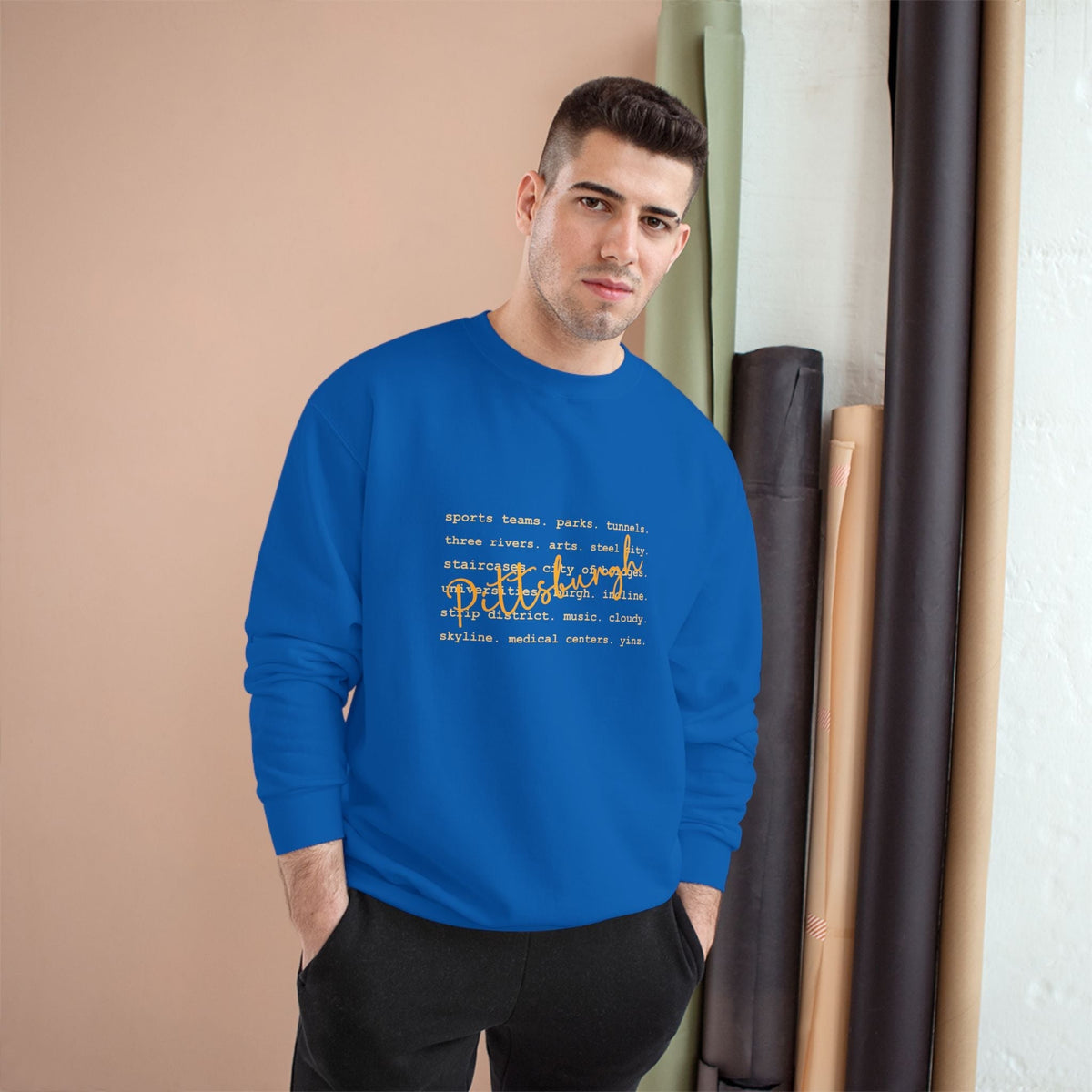 Pittsburgh Typography Word Art Champion S600 Sweatshirt