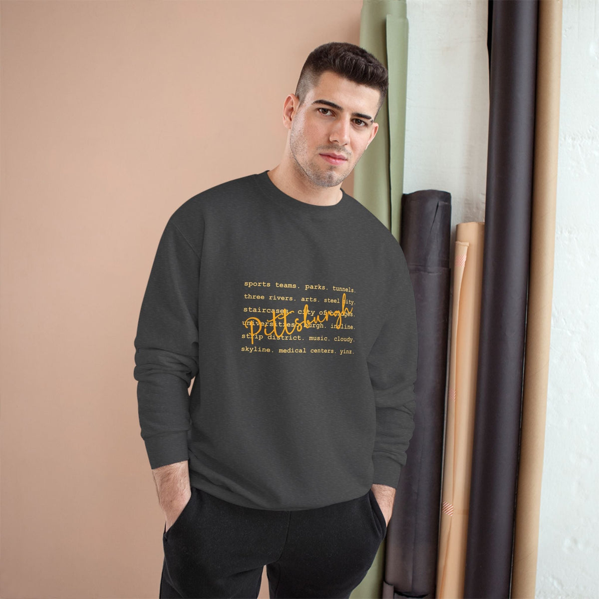 Pittsburgh Typography Word Art Champion S600 Sweatshirt