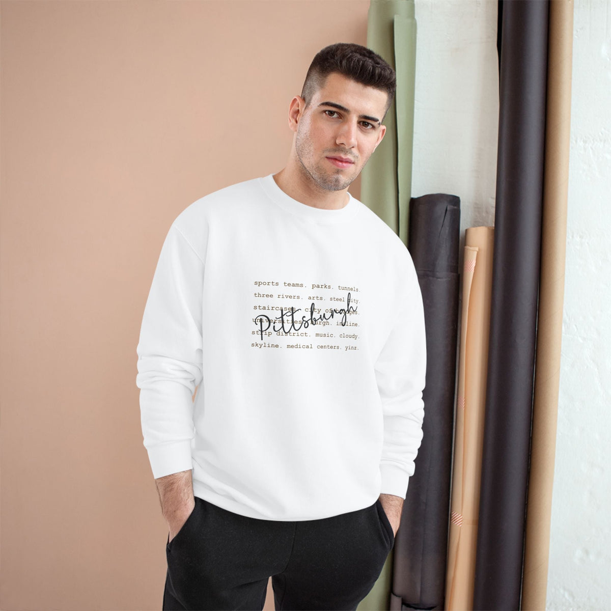 Pittsburgh Typography Word Art Champion S600 Sweatshirt