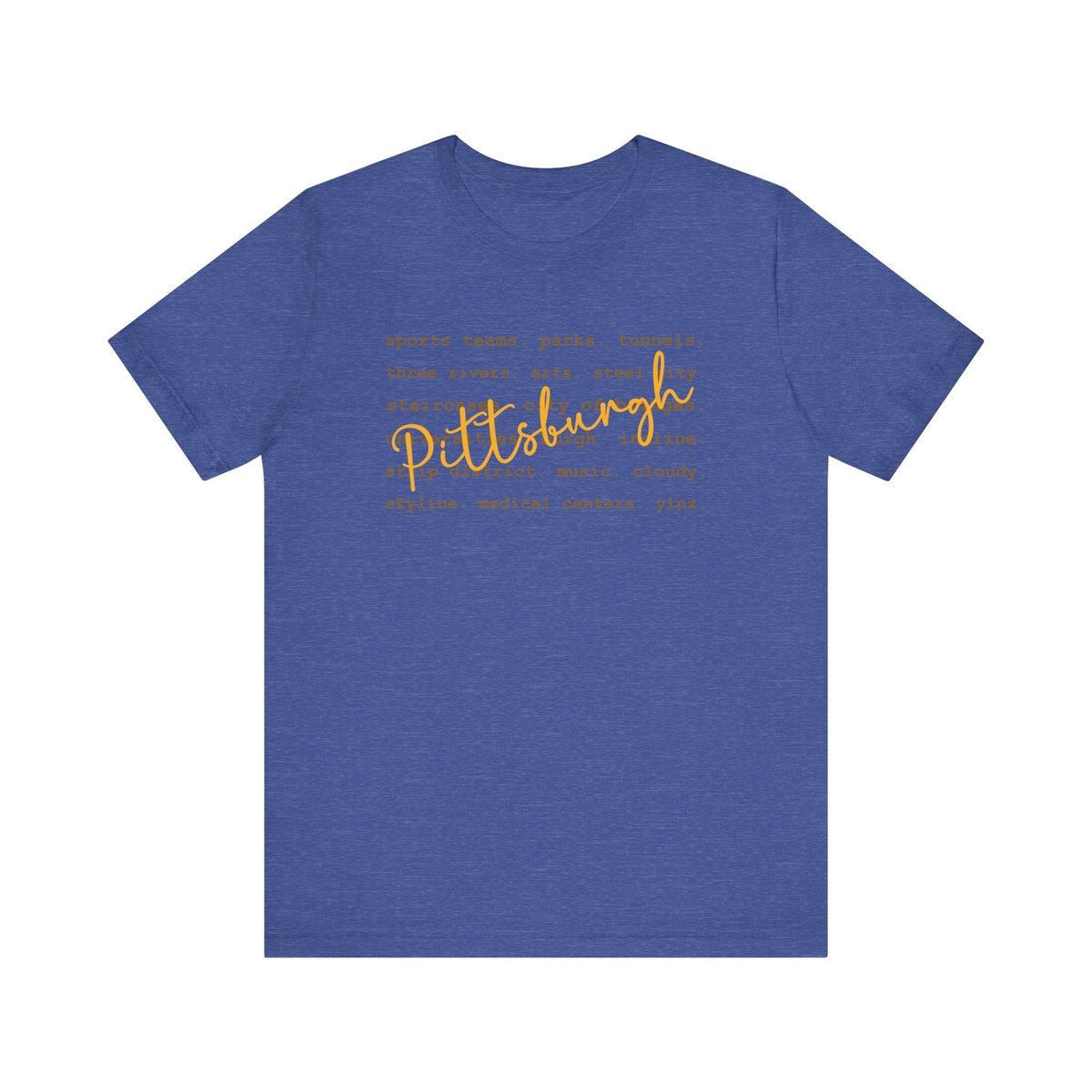 Pittsburgh Typography Word Art Short Sleeve Premium T-Shirt