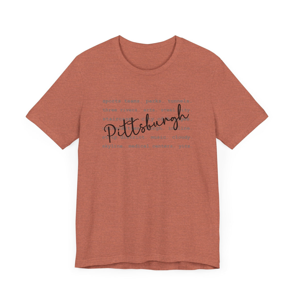 Pittsburgh Typography Word Art Short Sleeve Premium T-Shirt