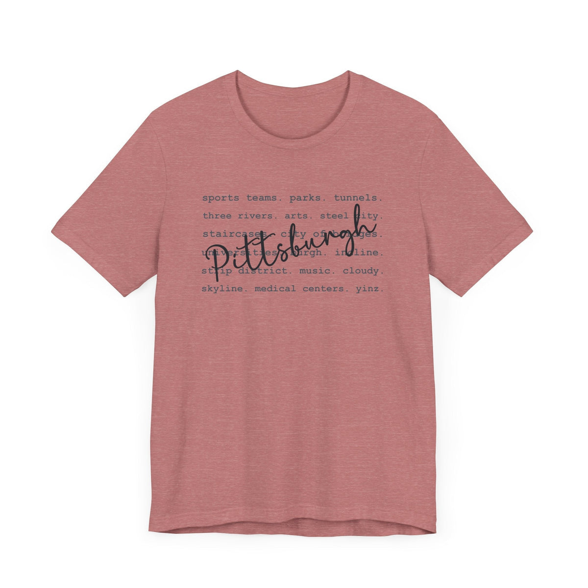 Pittsburgh Typography Word Art Short Sleeve Premium T-Shirt