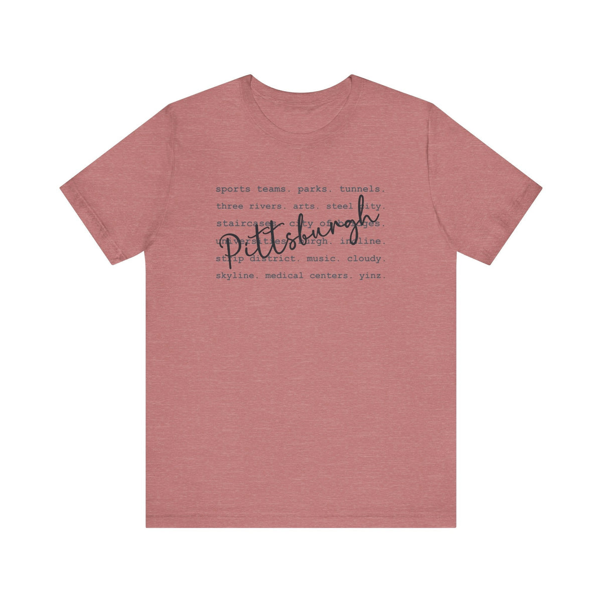Pittsburgh Typography Word Art Short Sleeve Premium T-Shirt