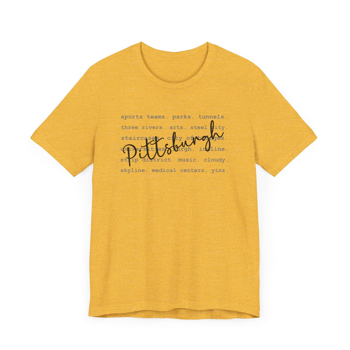 Pittsburgh Typography Word Art Short Sleeve Premium T-Shirt