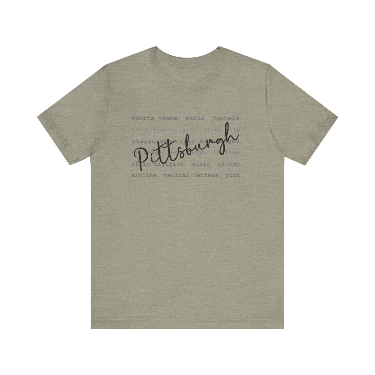Pittsburgh Typography Word Art Short Sleeve Premium T-Shirt