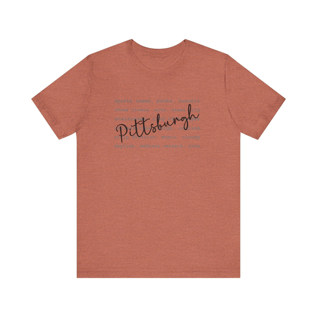 Pittsburgh Typography Word Art Short Sleeve Premium T-Shirt