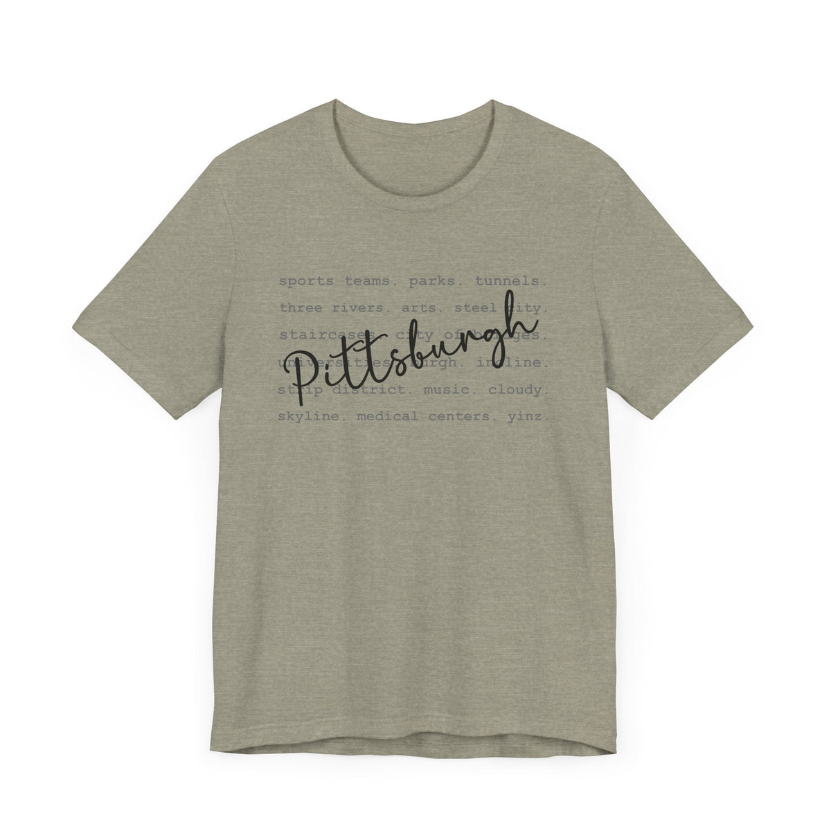Pittsburgh Typography Word Art Short Sleeve Premium T-Shirt