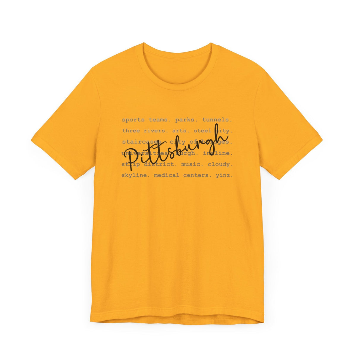 Pittsburgh Typography Word Art Short Sleeve Premium T-Shirt
