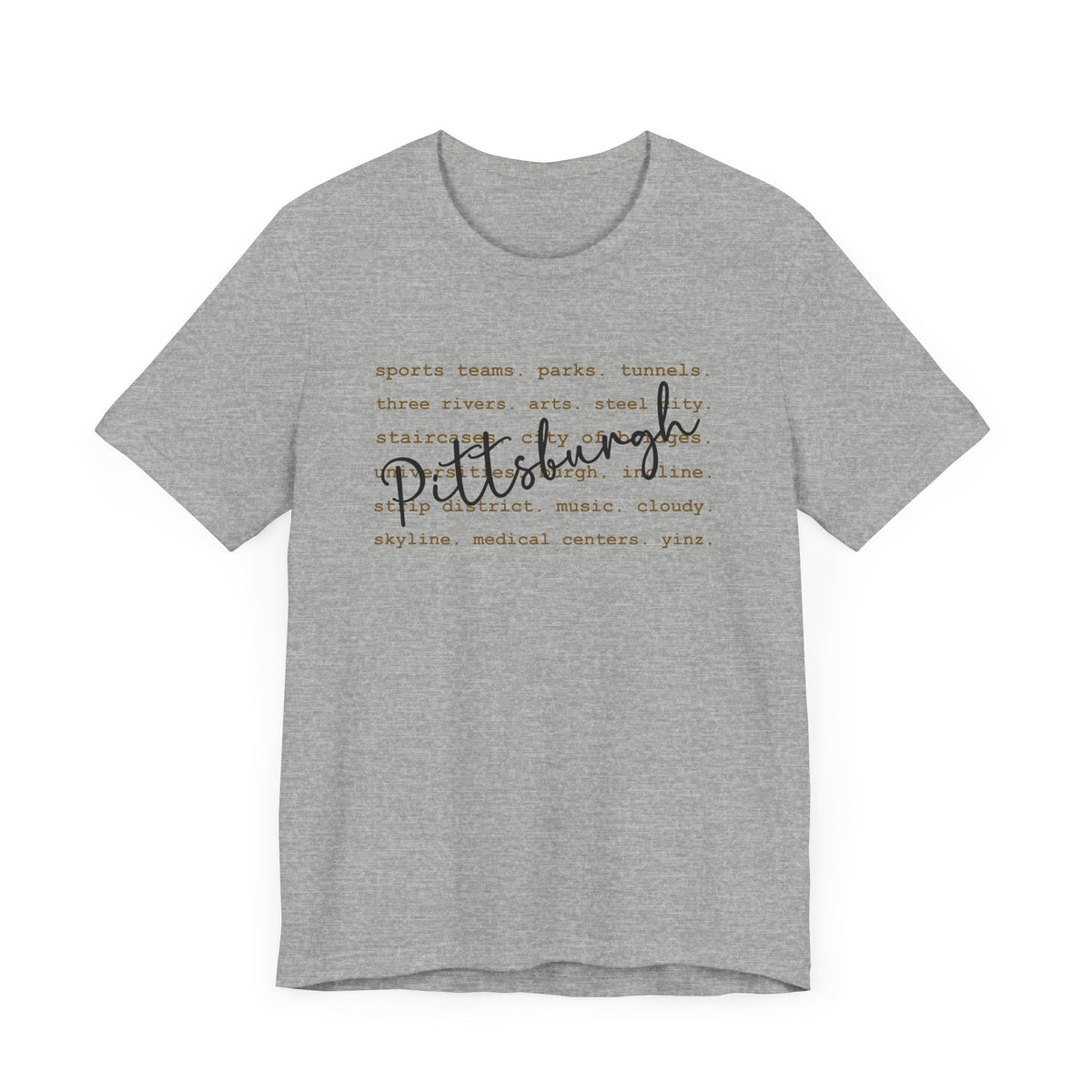 Pittsburgh Typography Word Art Short Sleeve Premium T-Shirt