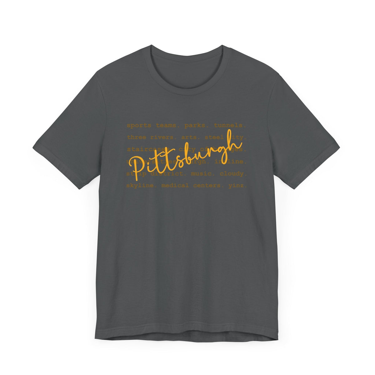 Pittsburgh Typography Word Art Short Sleeve Premium T-Shirt