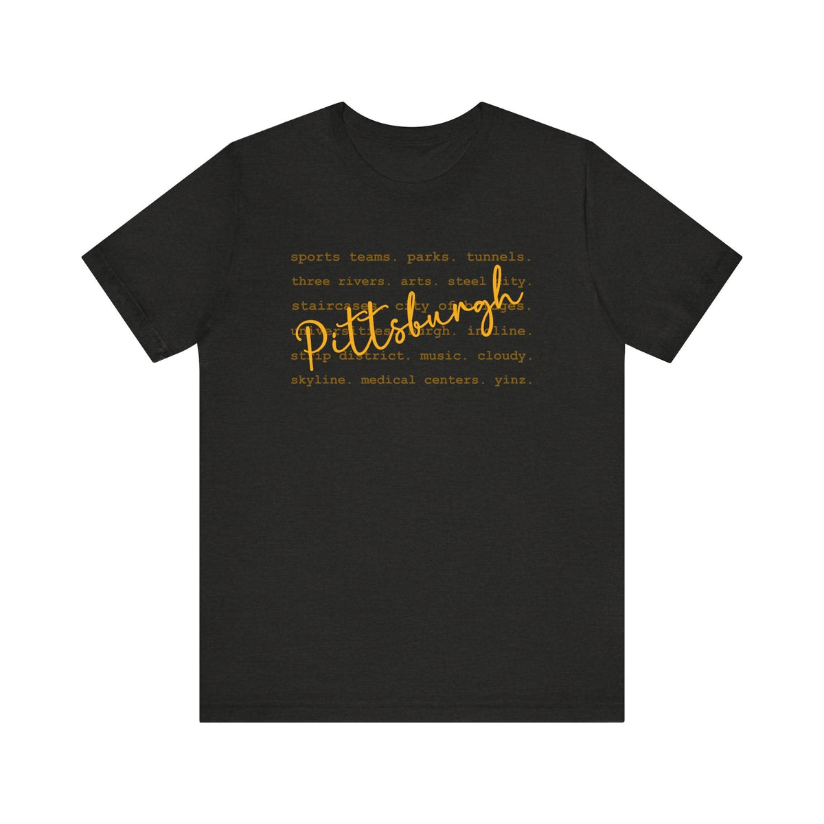 Pittsburgh Typography Word Art Short Sleeve Premium T-Shirt