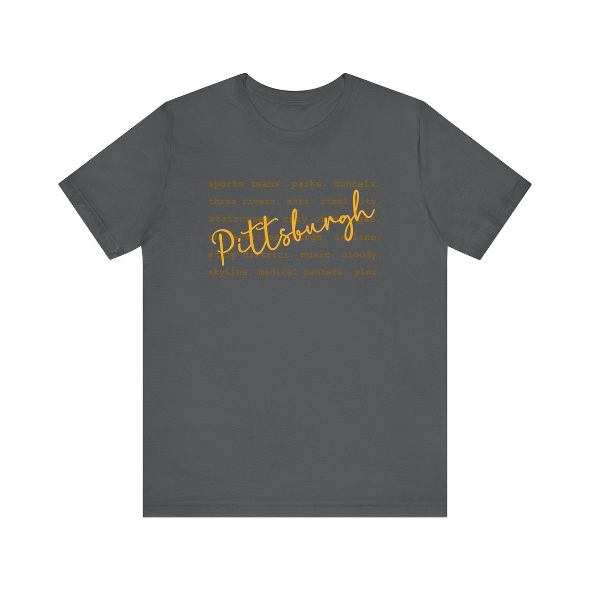 Pittsburgh Typography Word Art Short Sleeve Premium T-Shirt
