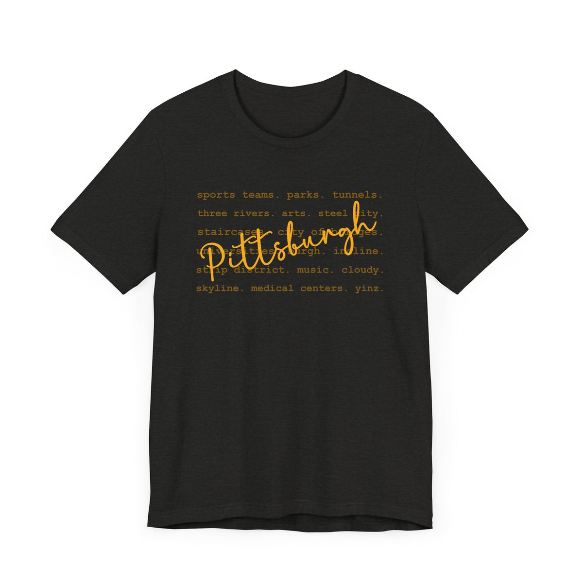 Pittsburgh Typography Word Art Short Sleeve Premium T-Shirt