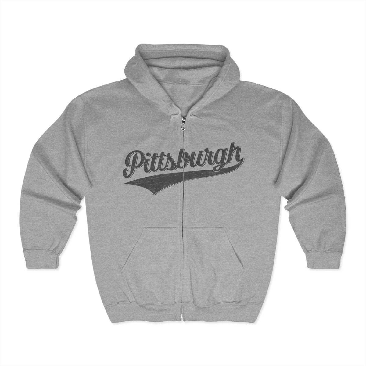 Pittsburgh Varsity Retro Heavy Blend Full Zip Hooded Sweatshirt