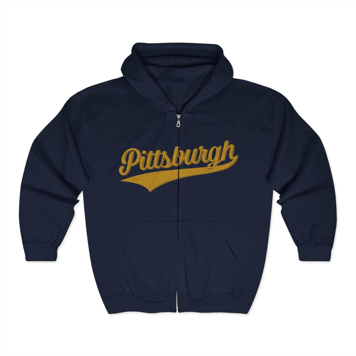 Pittsburgh Varsity Retro Heavy Blend Full Zip Hooded Sweatshirt