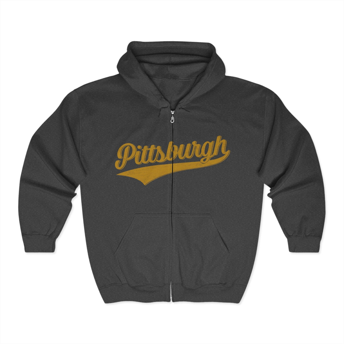 Pittsburgh Varsity Retro Heavy Blend Full Zip Hooded Sweatshirt